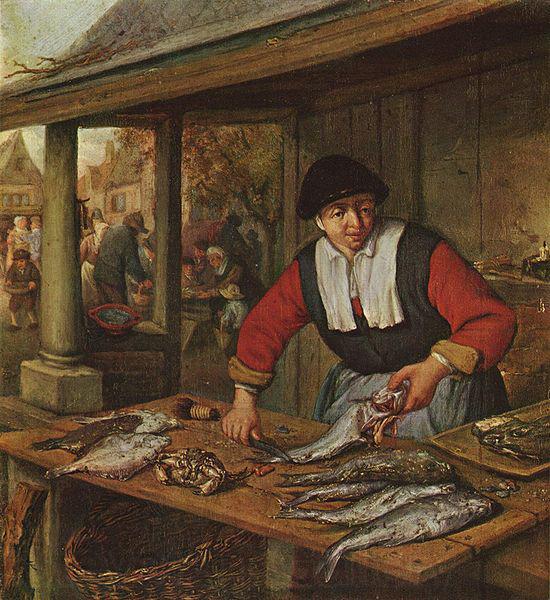 Adriaen van ostade Die Fischverkauferin Norge oil painting art